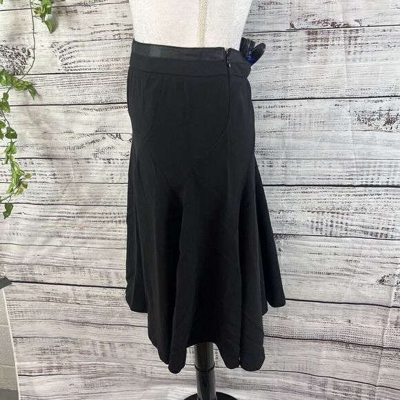 Studio & Co Skirt size 6 Black Knee Flared A Line Modest Stretch Career Church - Picture 7 of 9